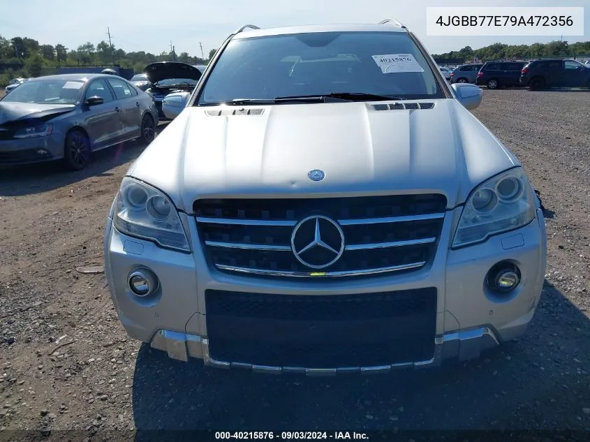 2009 Mercedes-Benz Ml 63 Amg 4Matic VIN: 4JGBB77E79A472356 Lot: 40215876