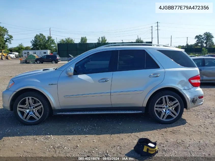 2009 Mercedes-Benz Ml 63 Amg 4Matic VIN: 4JGBB77E79A472356 Lot: 40215876