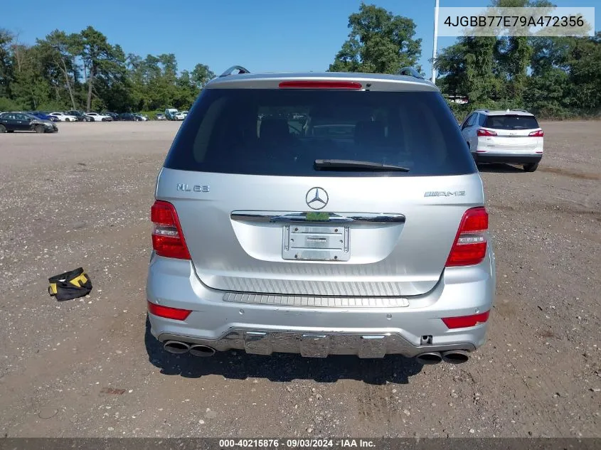 2009 Mercedes-Benz Ml 63 Amg 4Matic VIN: 4JGBB77E79A472356 Lot: 40215876