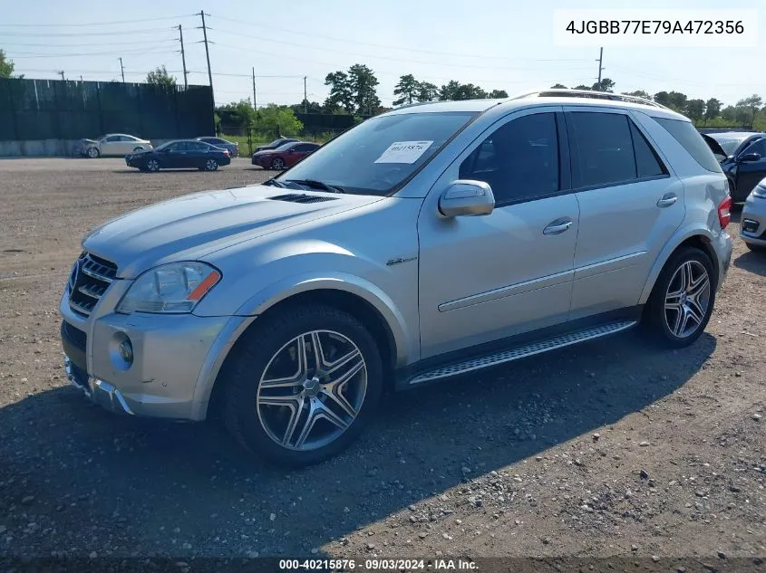 2009 Mercedes-Benz Ml 63 Amg 4Matic VIN: 4JGBB77E79A472356 Lot: 40215876