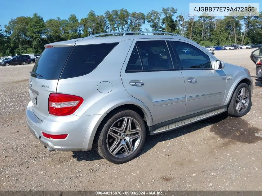 2009 Mercedes-Benz Ml 63 Amg 4Matic VIN: 4JGBB77E79A472356 Lot: 40215876