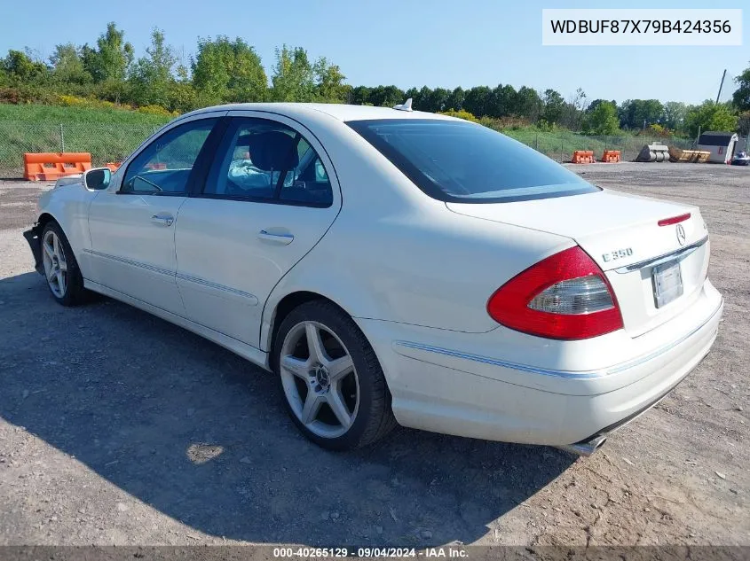 2009 Mercedes-Benz E 350 4Matic VIN: WDBUF87X79B424356 Lot: 40265129