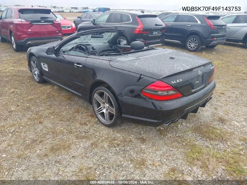 2009 Mercedes-Benz Sl 63 Amg VIN: WDBSK70F49F143753 Lot: 40509659