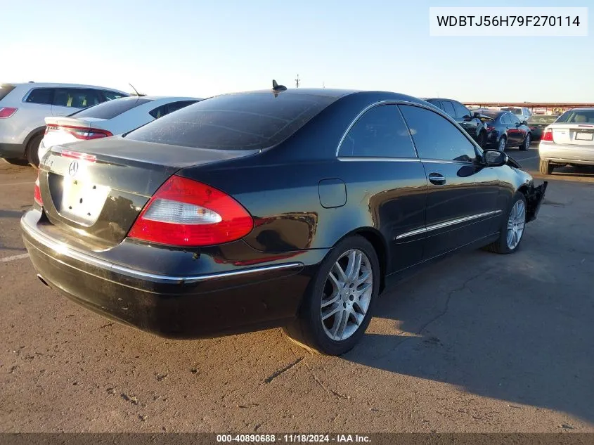 2009 Mercedes-Benz Clk 350 VIN: WDBTJ56H79F270114 Lot: 40890688