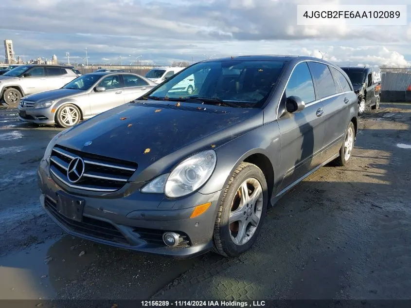 2010 Mercedes-Benz R 350 Bluetec VIN: 4JGCB2FE6AA102089 Lot: 12156289