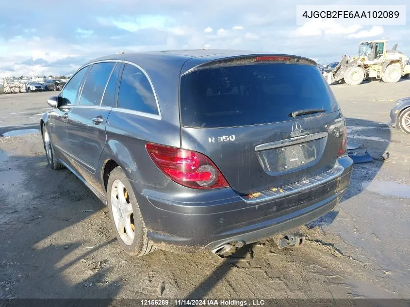 2010 Mercedes-Benz R 350 Bluetec VIN: 4JGCB2FE6AA102089 Lot: 12156289