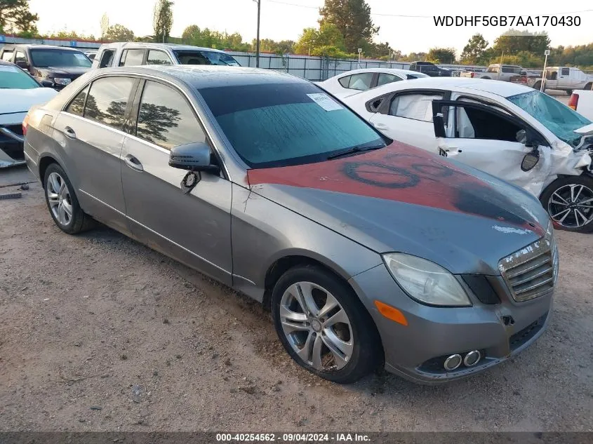 2010 Mercedes-Benz E 350 VIN: WDDHF5GB7AA170430 Lot: 40254562