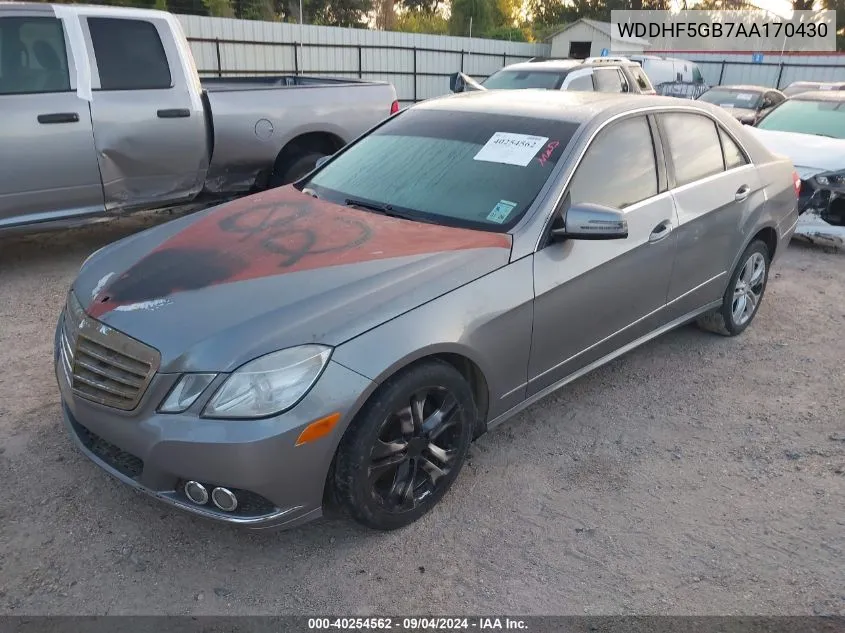 2010 Mercedes-Benz E 350 VIN: WDDHF5GB7AA170430 Lot: 40254562