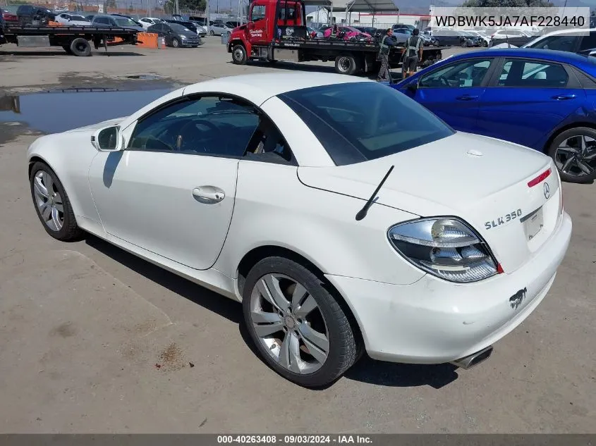 2010 Mercedes-Benz Slk 350 VIN: WDBWK5JA7AF228440 Lot: 40263408