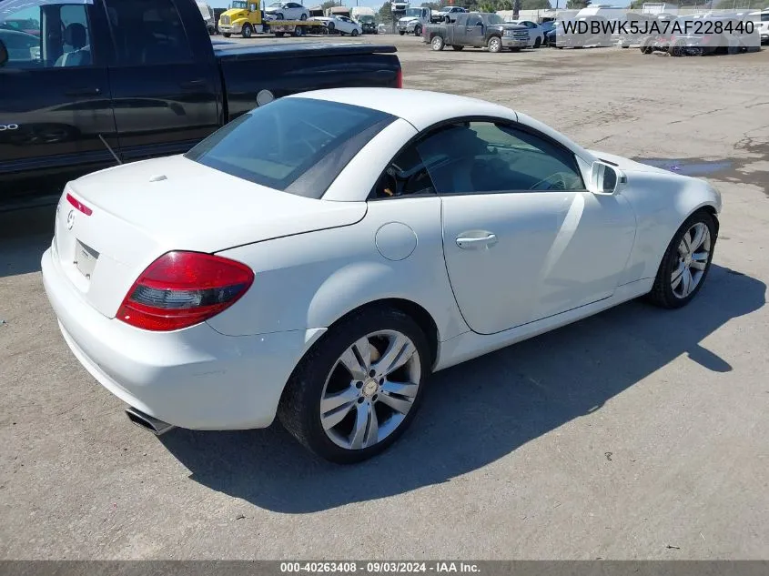 2010 Mercedes-Benz Slk 350 VIN: WDBWK5JA7AF228440 Lot: 40263408