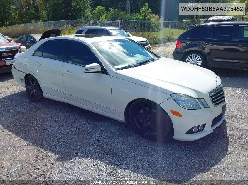 2010 Mercedes-Benz E 350 VIN: WDDHF5GB8AA225452 Lot: 40380012