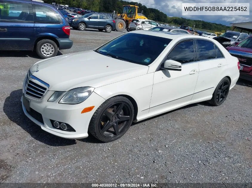 2010 Mercedes-Benz E 350 VIN: WDDHF5GB8AA225452 Lot: 40380012