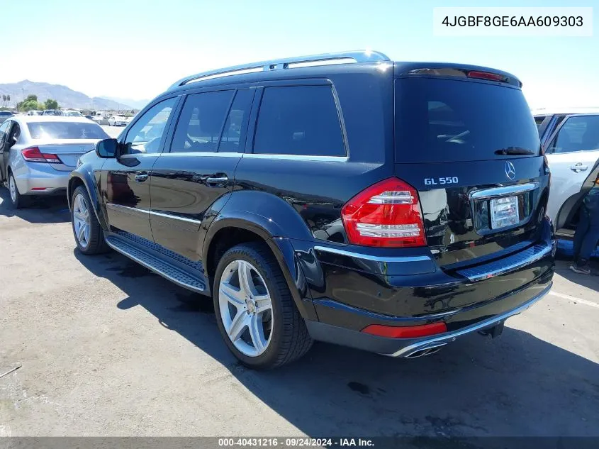 2010 Mercedes-Benz Gl 550 4Matic VIN: 4JGBF8GE6AA609303 Lot: 40431216