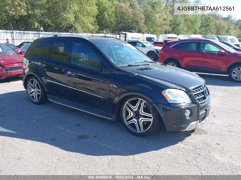 2010 Mercedes-Benz Ml 63 Amg 4Matic VIN: 4JGBB7HB7AA612561 Lot: 40495016