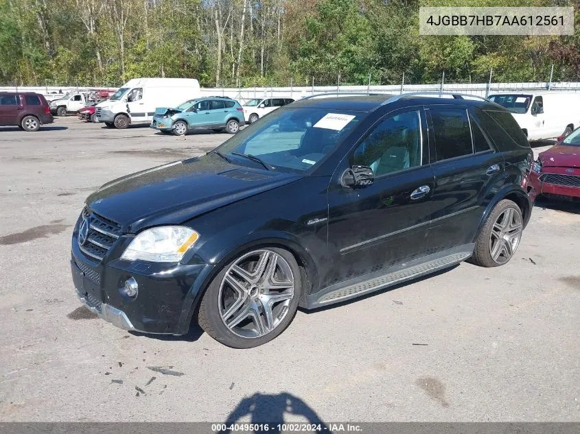 2010 Mercedes-Benz Ml 63 Amg 4Matic VIN: 4JGBB7HB7AA612561 Lot: 40495016