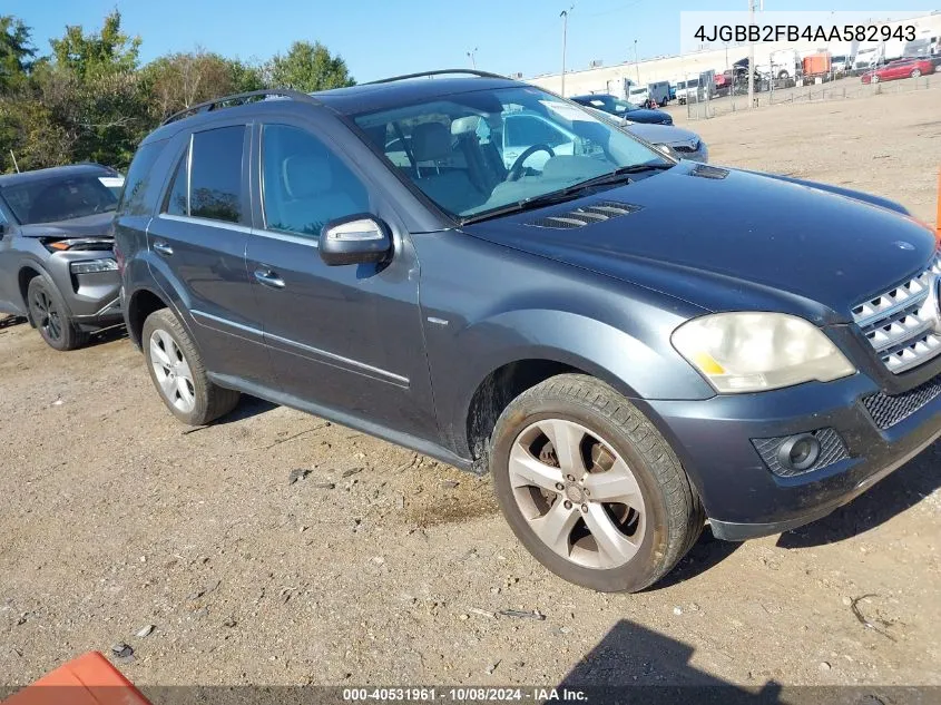 2010 Mercedes-Benz Ml 350 Bluetec 4Matic VIN: 4JGBB2FB4AA582943 Lot: 40531961