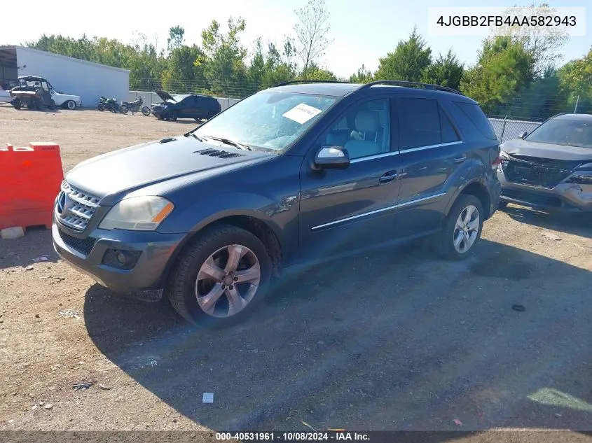 2010 Mercedes-Benz Ml 350 Bluetec 4Matic VIN: 4JGBB2FB4AA582943 Lot: 40531961