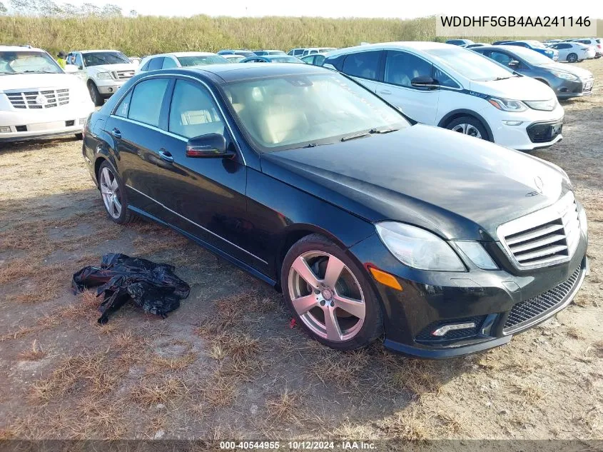 2010 Mercedes-Benz E 350 VIN: WDDHF5GB4AA241146 Lot: 40544955