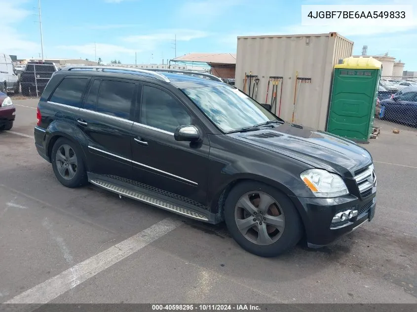 2010 Mercedes-Benz Gl 450 4Matic VIN: 4JGBF7BE6AA549833 Lot: 40598295