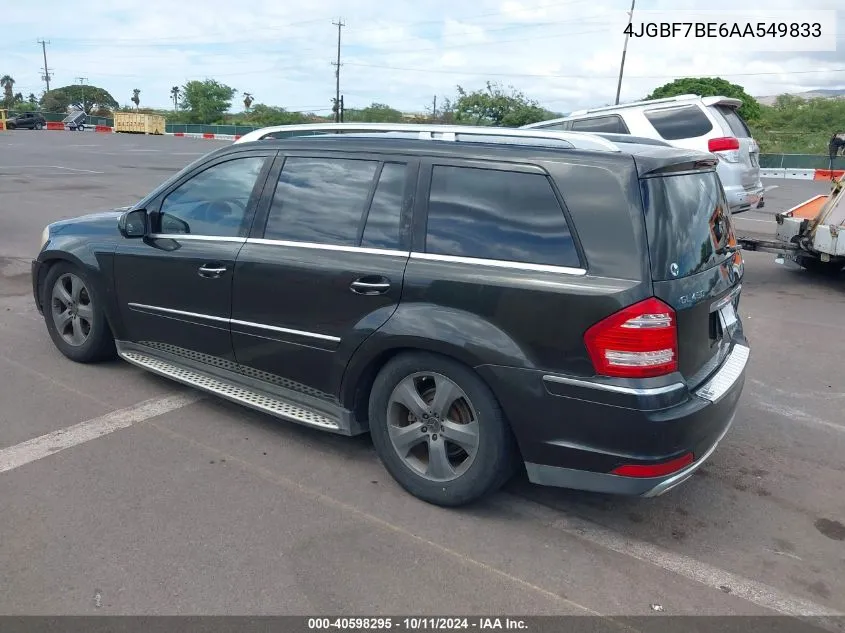 2010 Mercedes-Benz Gl 450 4Matic VIN: 4JGBF7BE6AA549833 Lot: 40598295