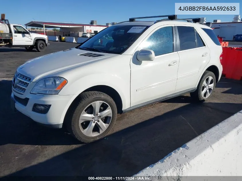 2010 Mercedes-Benz Ml 350 Bluetec 4Matic VIN: 4JGBB2FB6AA592633 Lot: 40822800