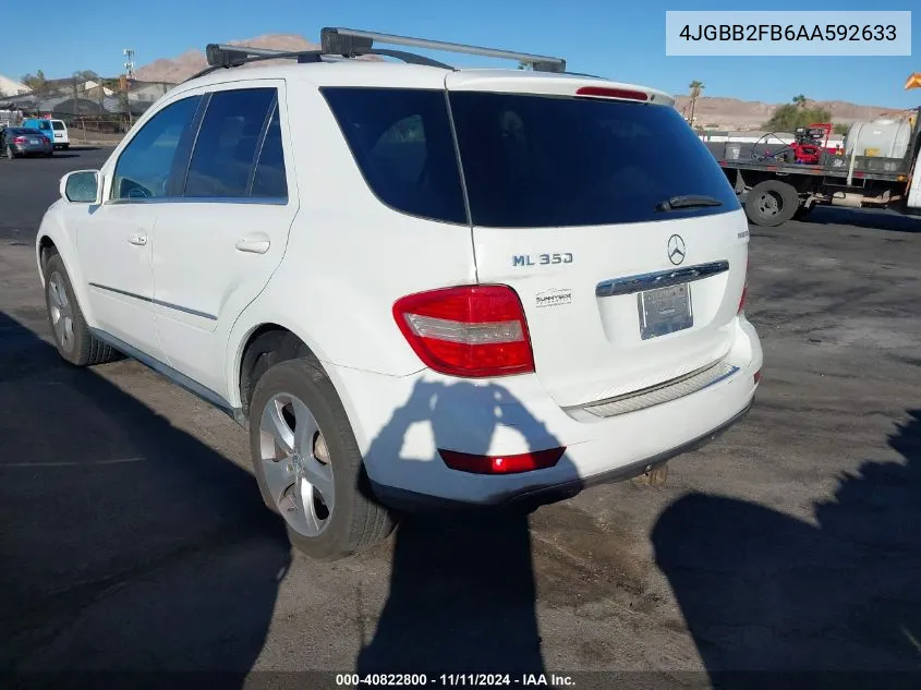 2010 Mercedes-Benz Ml 350 Bluetec 4Matic VIN: 4JGBB2FB6AA592633 Lot: 40822800