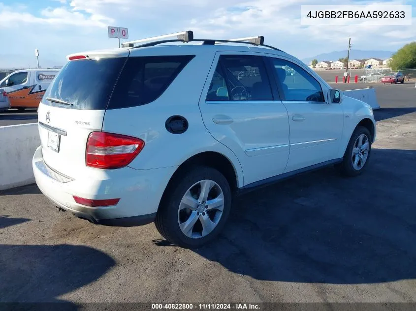 2010 Mercedes-Benz Ml 350 Bluetec 4Matic VIN: 4JGBB2FB6AA592633 Lot: 40822800