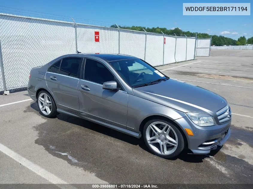 2011 Mercedes-Benz C 300 Luxury/Sport VIN: WDDGF5EB2BR171194 Lot: 39886801