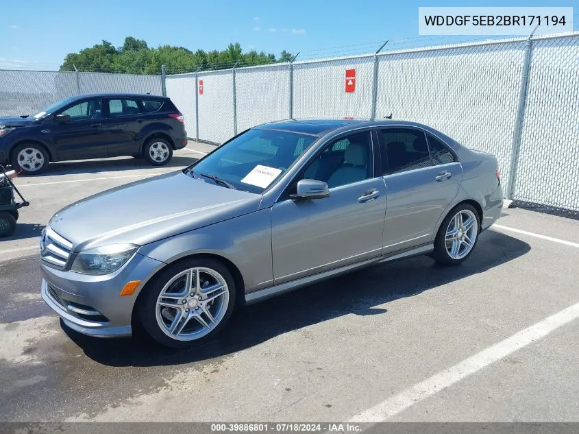 2011 Mercedes-Benz C 300 Luxury/Sport VIN: WDDGF5EB2BR171194 Lot: 39886801