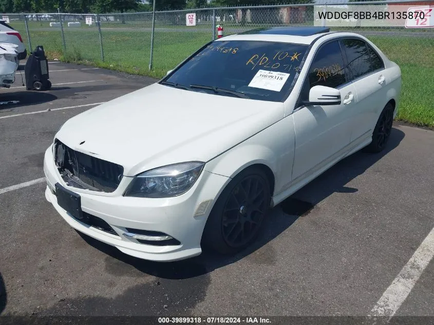 2011 Mercedes-Benz C 300 Luxury 4Matic/Sport 4Matic VIN: WDDGF8BB4BR135870 Lot: 39899318