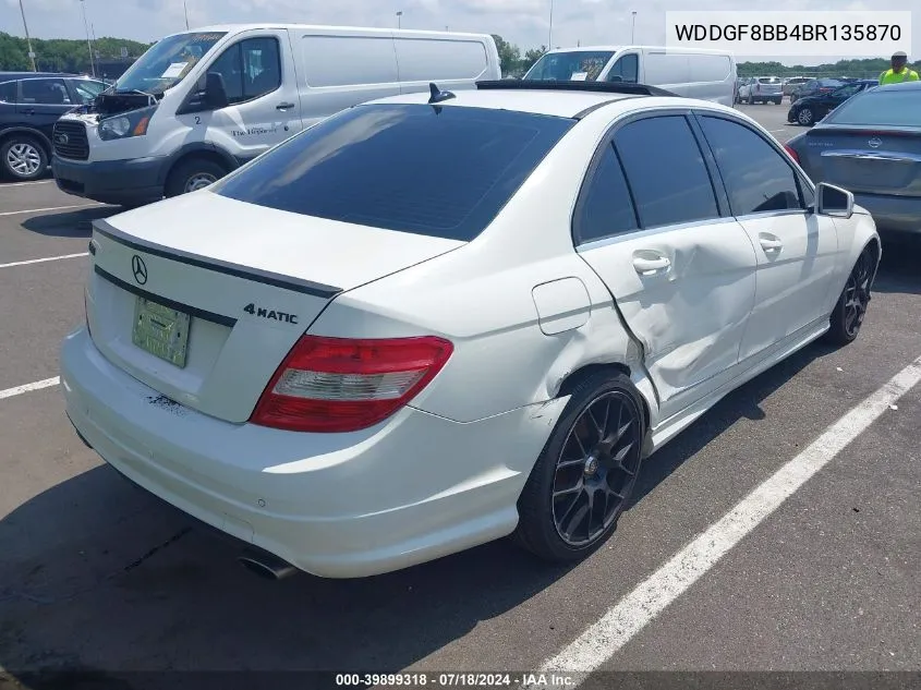 2011 Mercedes-Benz C 300 Luxury 4Matic/Sport 4Matic VIN: WDDGF8BB4BR135870 Lot: 39899318