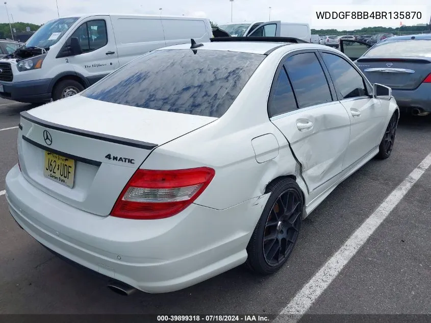 2011 Mercedes-Benz C 300 Luxury 4Matic/Sport 4Matic VIN: WDDGF8BB4BR135870 Lot: 39899318