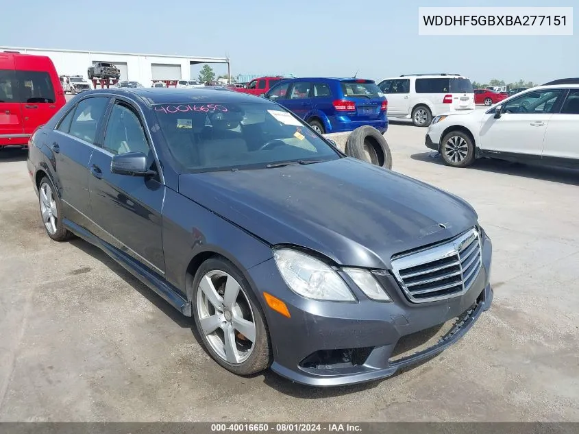 2011 Mercedes-Benz E 350 VIN: WDDHF5GBXBA277151 Lot: 40016650