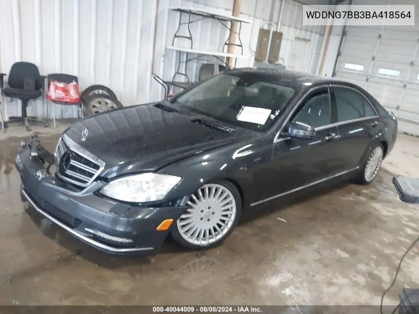 2011 Mercedes-Benz S 550 VIN: WDDNG7BB3BA418564 Lot: 40044009