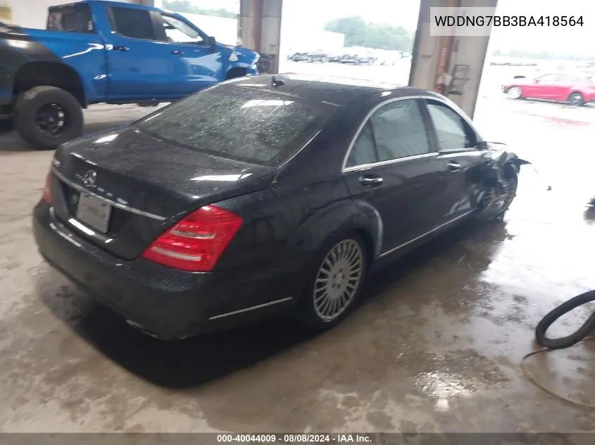 2011 Mercedes-Benz S 550 VIN: WDDNG7BB3BA418564 Lot: 40044009