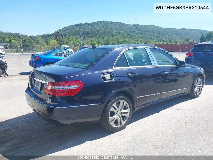 2011 Mercedes-Benz E 350 VIN: WDDHF5GB9BA310544 Lot: 40216582