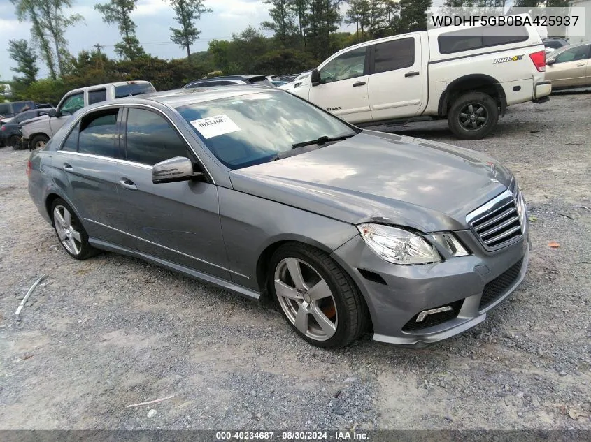 2011 Mercedes-Benz E 350 VIN: WDDHF5GB0BA425937 Lot: 40234687