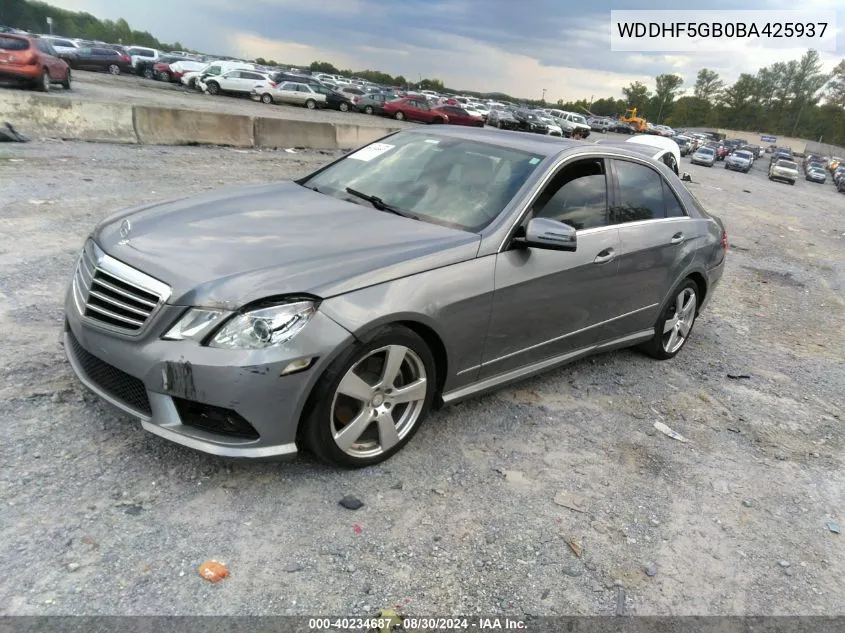 2011 Mercedes-Benz E 350 VIN: WDDHF5GB0BA425937 Lot: 40234687