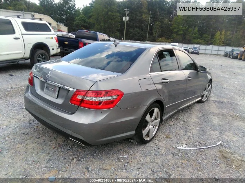 2011 Mercedes-Benz E 350 VIN: WDDHF5GB0BA425937 Lot: 40234687