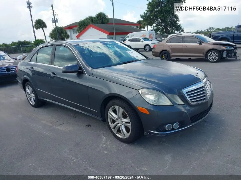 2011 Mercedes-Benz E 350 VIN: WDDHF5GB4BA517116 Lot: 40387197