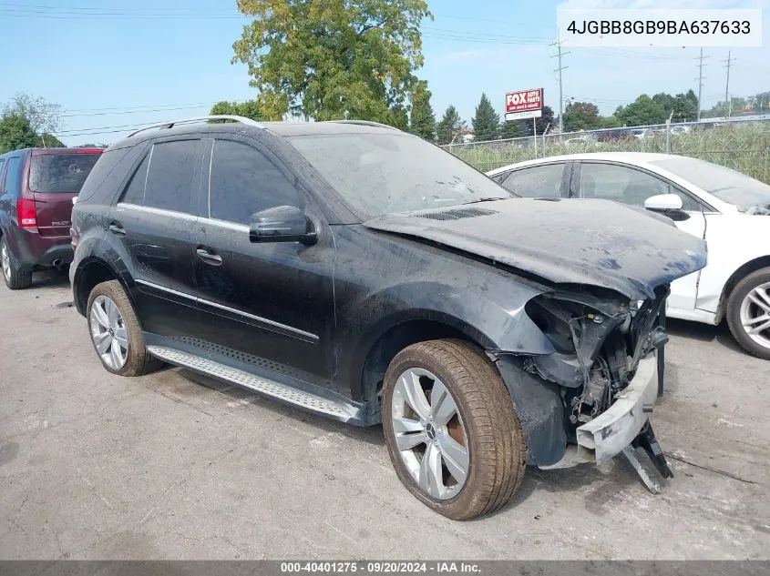 2011 Mercedes-Benz Ml 350 4Matic VIN: 4JGBB8GB9BA637633 Lot: 40401275