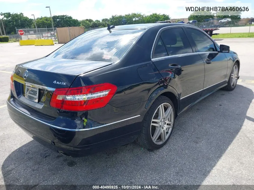 2011 Mercedes-Benz E 350 4Matic VIN: WDDHF8HB7BA460636 Lot: 40495925