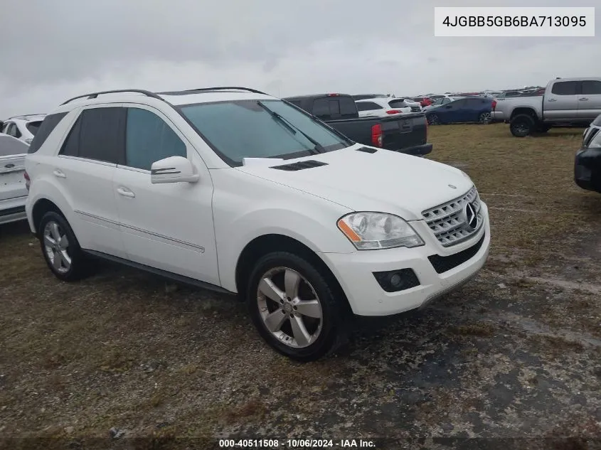 2011 Mercedes-Benz Ml 350 VIN: 4JGBB5GB6BA713095 Lot: 40511508