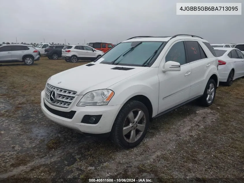 2011 Mercedes-Benz Ml 350 VIN: 4JGBB5GB6BA713095 Lot: 40511508