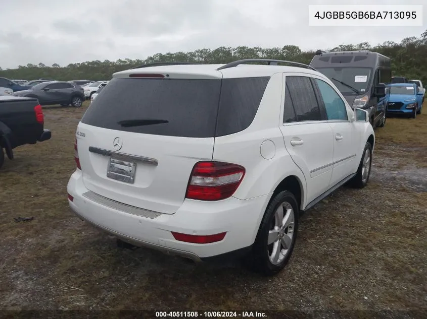 2011 Mercedes-Benz Ml 350 VIN: 4JGBB5GB6BA713095 Lot: 40511508