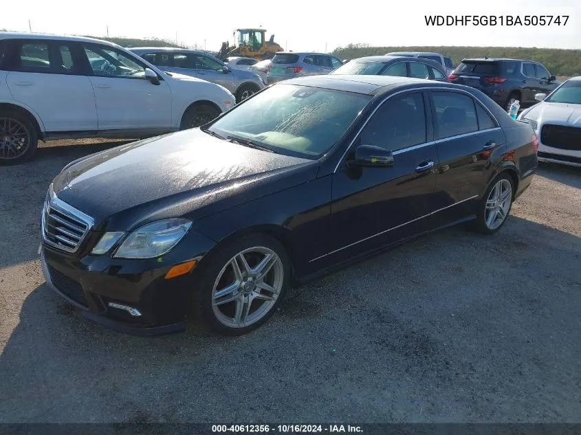 2011 Mercedes-Benz E 350 VIN: WDDHF5GB1BA505747 Lot: 40612356