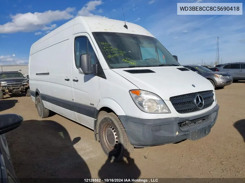 2012 Mercedes-Benz Sprinter S VIN: WD3BE8CC8C5690418 Lot: 12128582