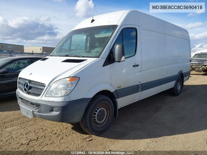 2012 Mercedes-Benz Sprinter S VIN: WD3BE8CC8C5690418 Lot: 12128582