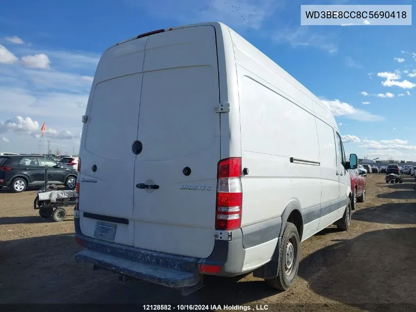 2012 Mercedes-Benz Sprinter S VIN: WD3BE8CC8C5690418 Lot: 12128582