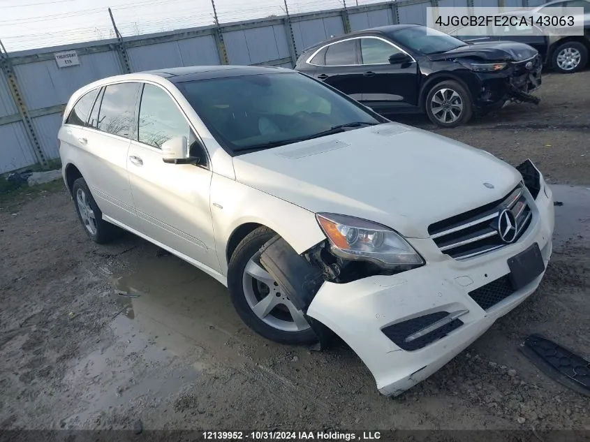 2012 Mercedes-Benz R 350 Bluetec VIN: 4JGCB2FE2CA143063 Lot: 12139952